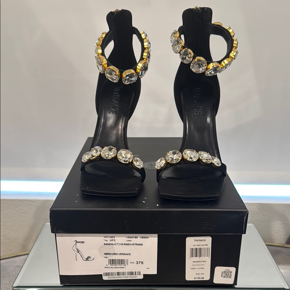 Versace Black and Gold Women's Heels